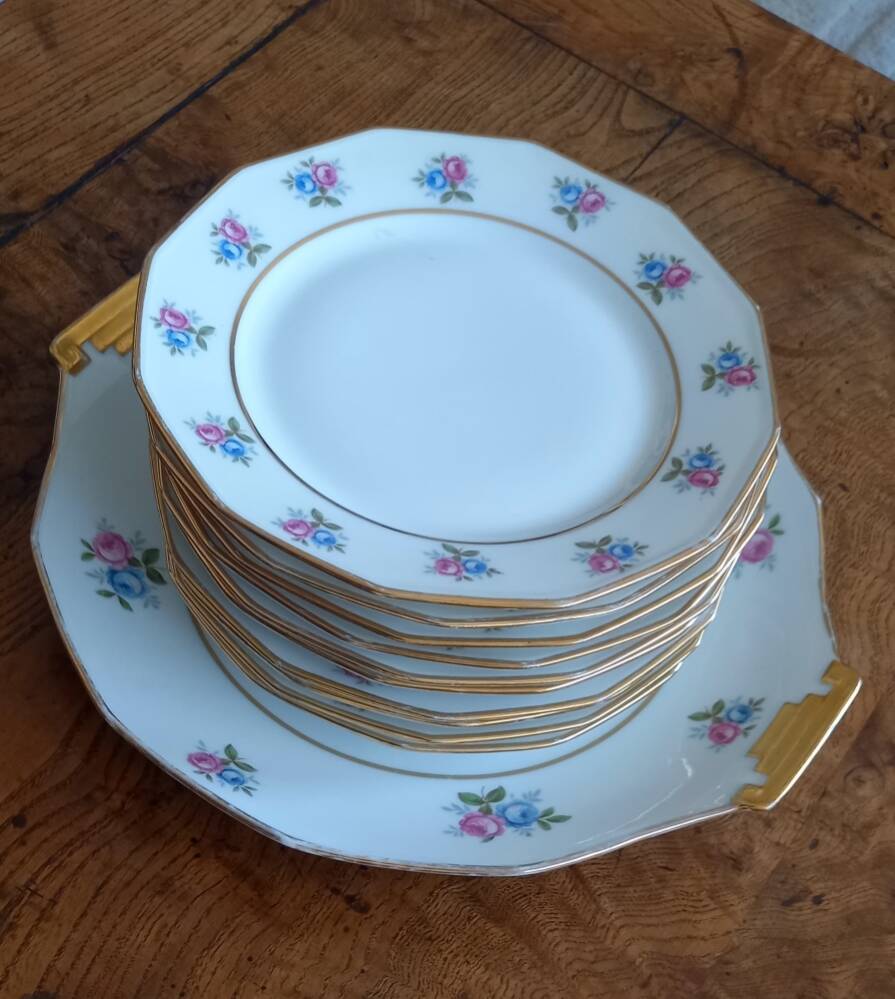 Art Deco Limoges porcelain dessert service