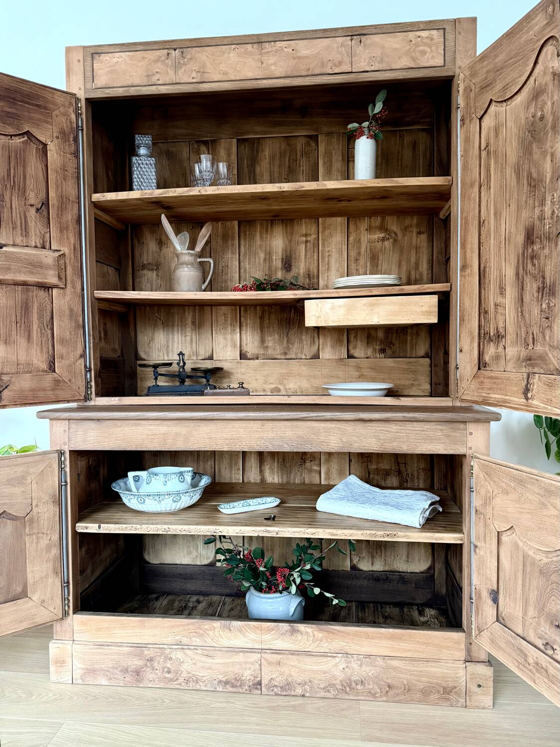 Solid wood sideboard, renovated