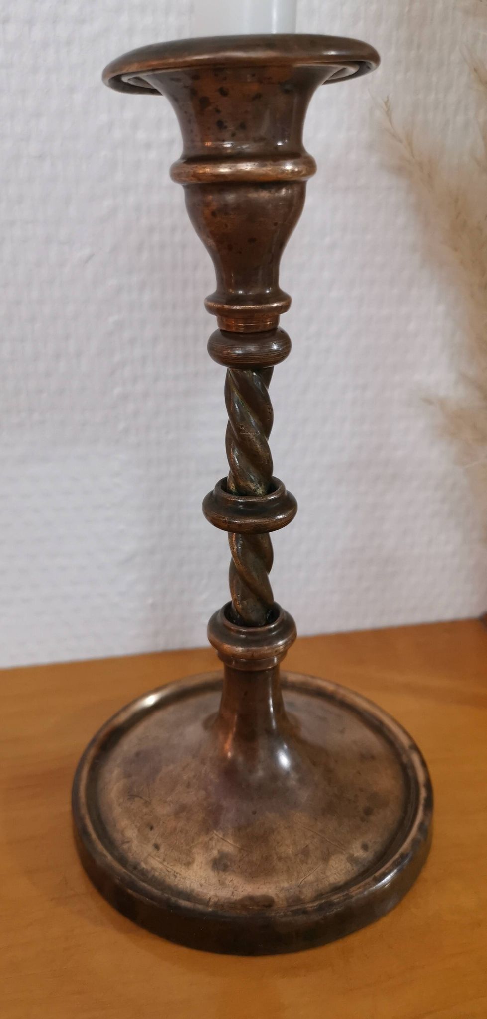 Old brass candle holder
