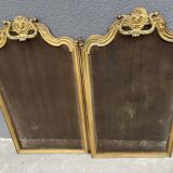 19th century fireplace screen by Bouhon Frères in brass, French spark guard 1890