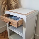 Pair of vintage beech bedside tables