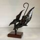 Sculpture poisson en métal et bois