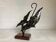 Sculpture poisson en métal et bois