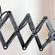 Industrial Black Enamel Scissor Wall Lamp, 1950s