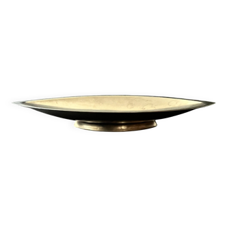 large flat chrome-plated metal bowl Guy Degrenne, France 1970