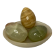 Series of three onyx eggs and XXth cup