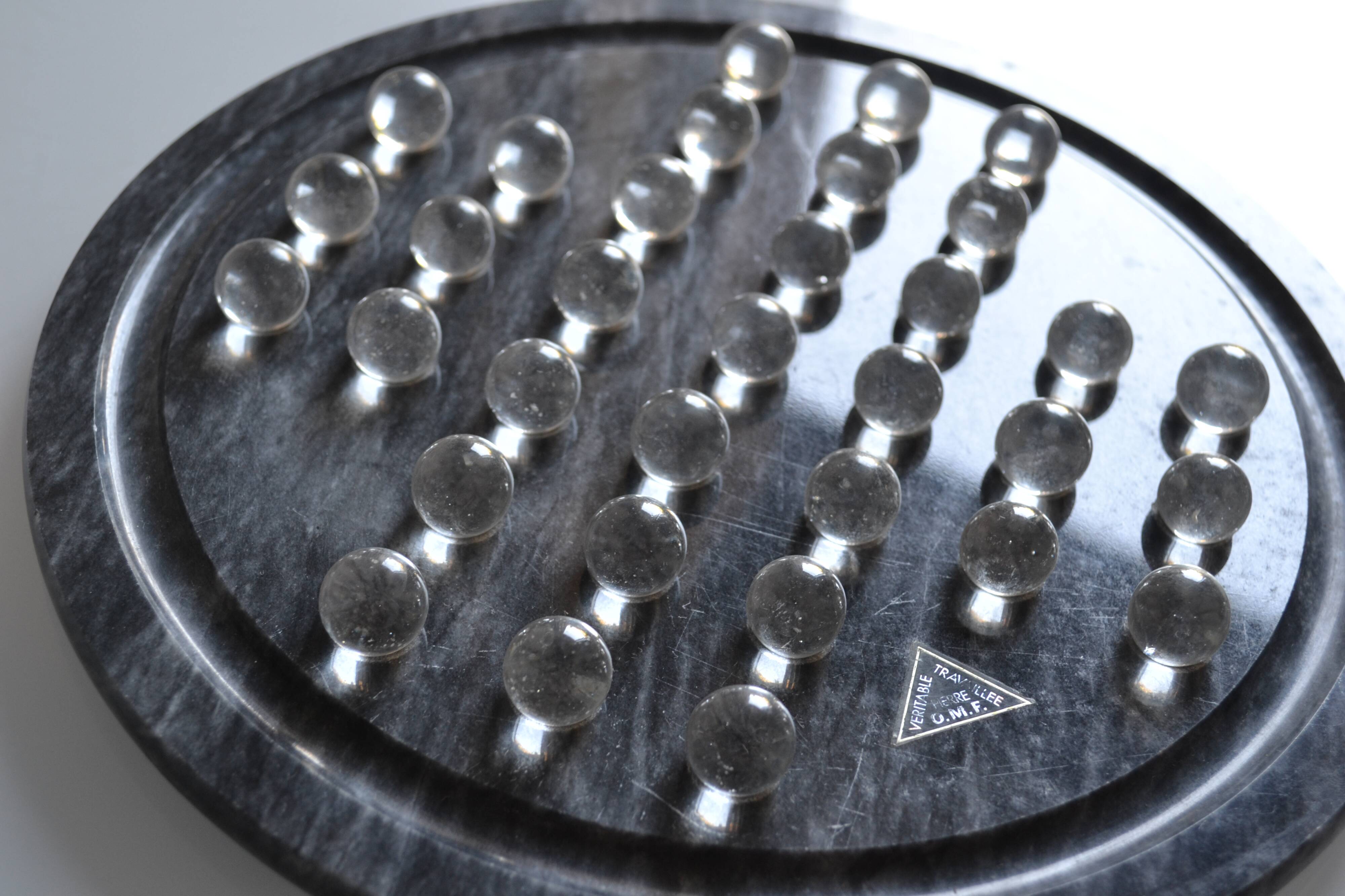 vintage marble and glass solitaire game