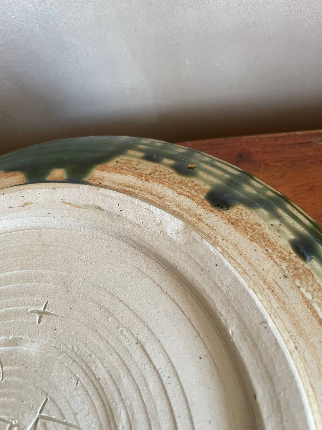 Glazed stoneware salad bowl from the Abbey of Fontgombault.