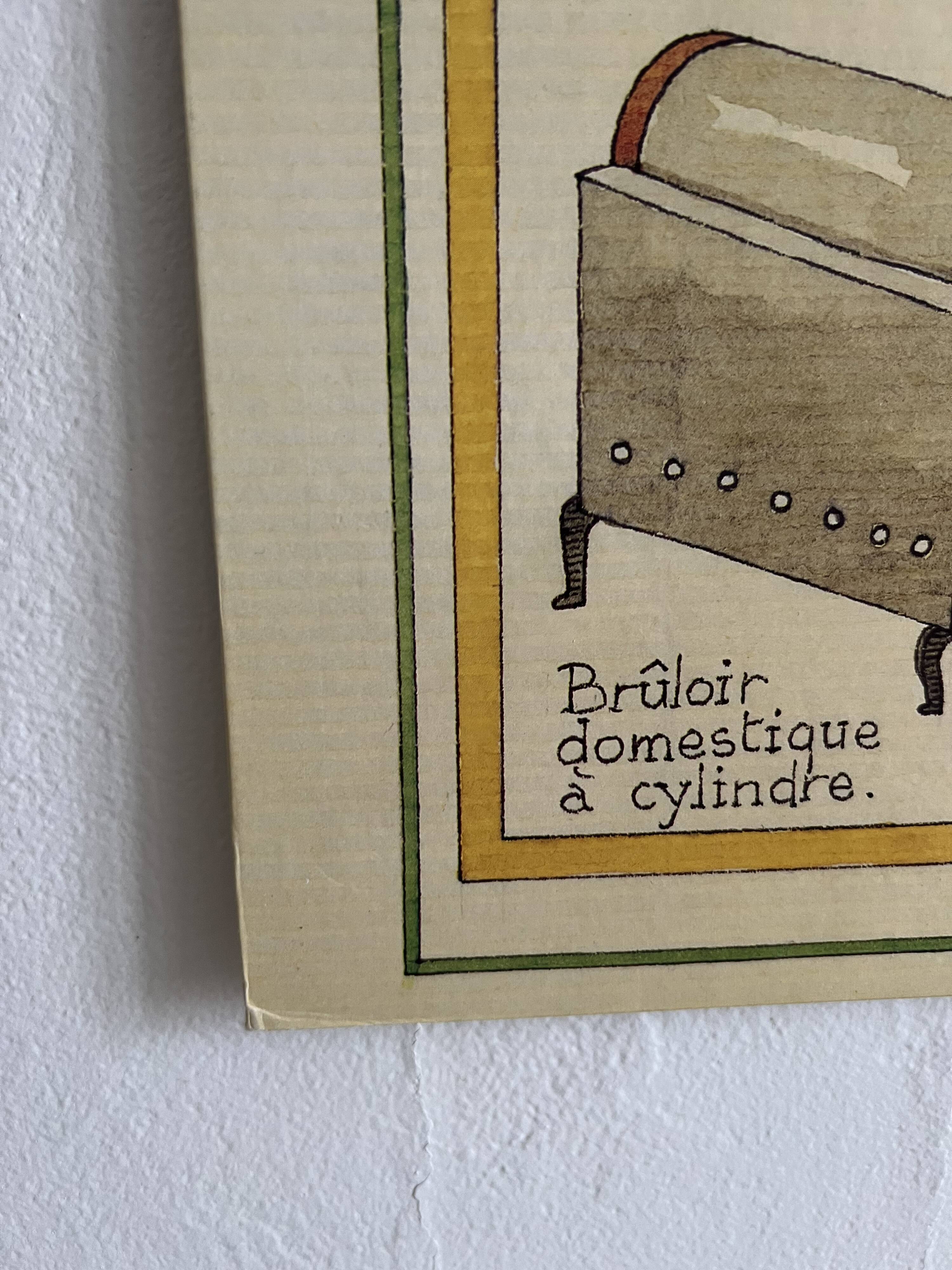 Vintage illustrated cardboard poster