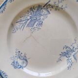 Assiettes plates en faïence de Sarreguemines , Watteau , U & C , années 50