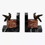 Vintage marble and brass bookend