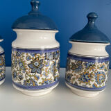 Vintage blue spice jars