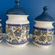 Pot a épices rangement bleu vintage