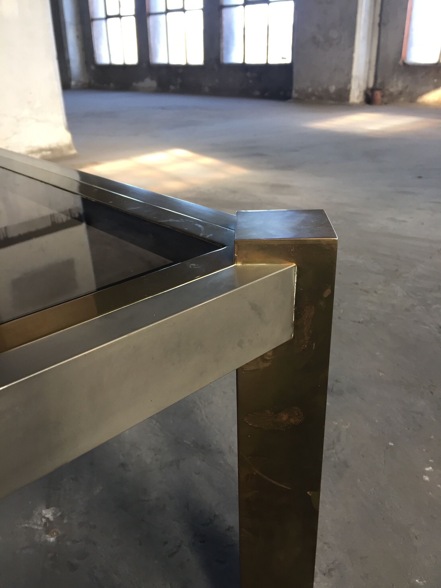Brass and brushed steel table 1970