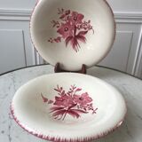 Duo of longchamp pink serving dishes 30s-40s