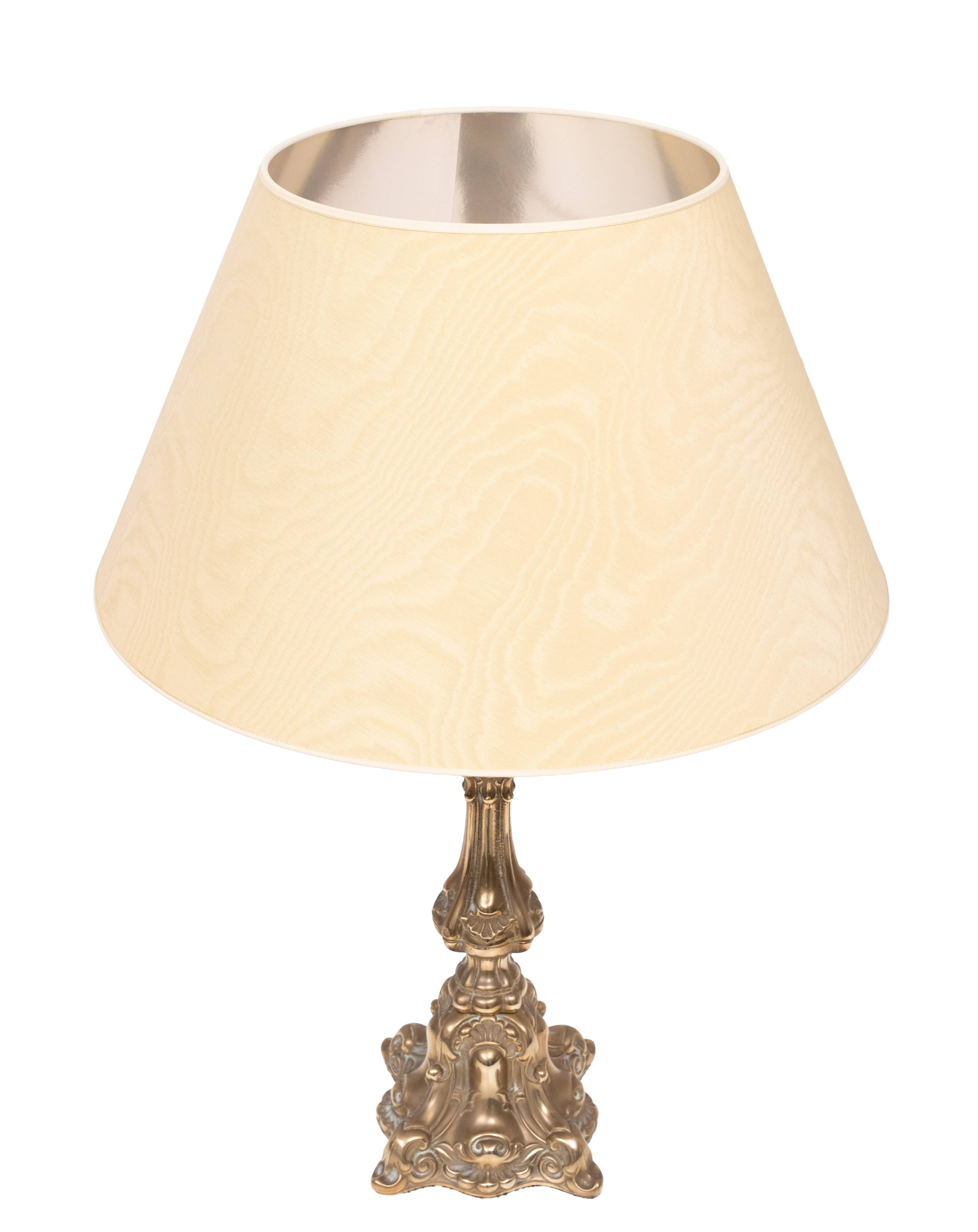 Stunning pair of Rococo Brass table lamps Italy 1920s