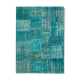 Handmade Turkish Overdyed 172 cm x 238 cm Turquoise Patchwork Carpet