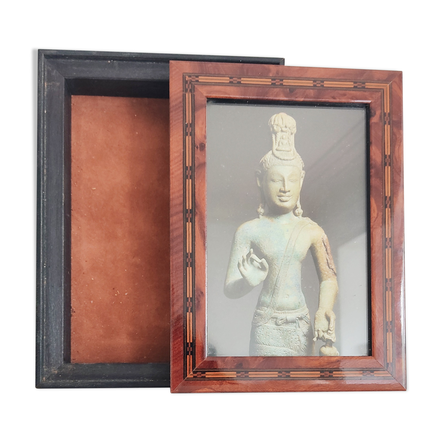 Inlaid box with photo frame cover