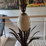 Lampe oeuf d'autruche et ananas style Jansen