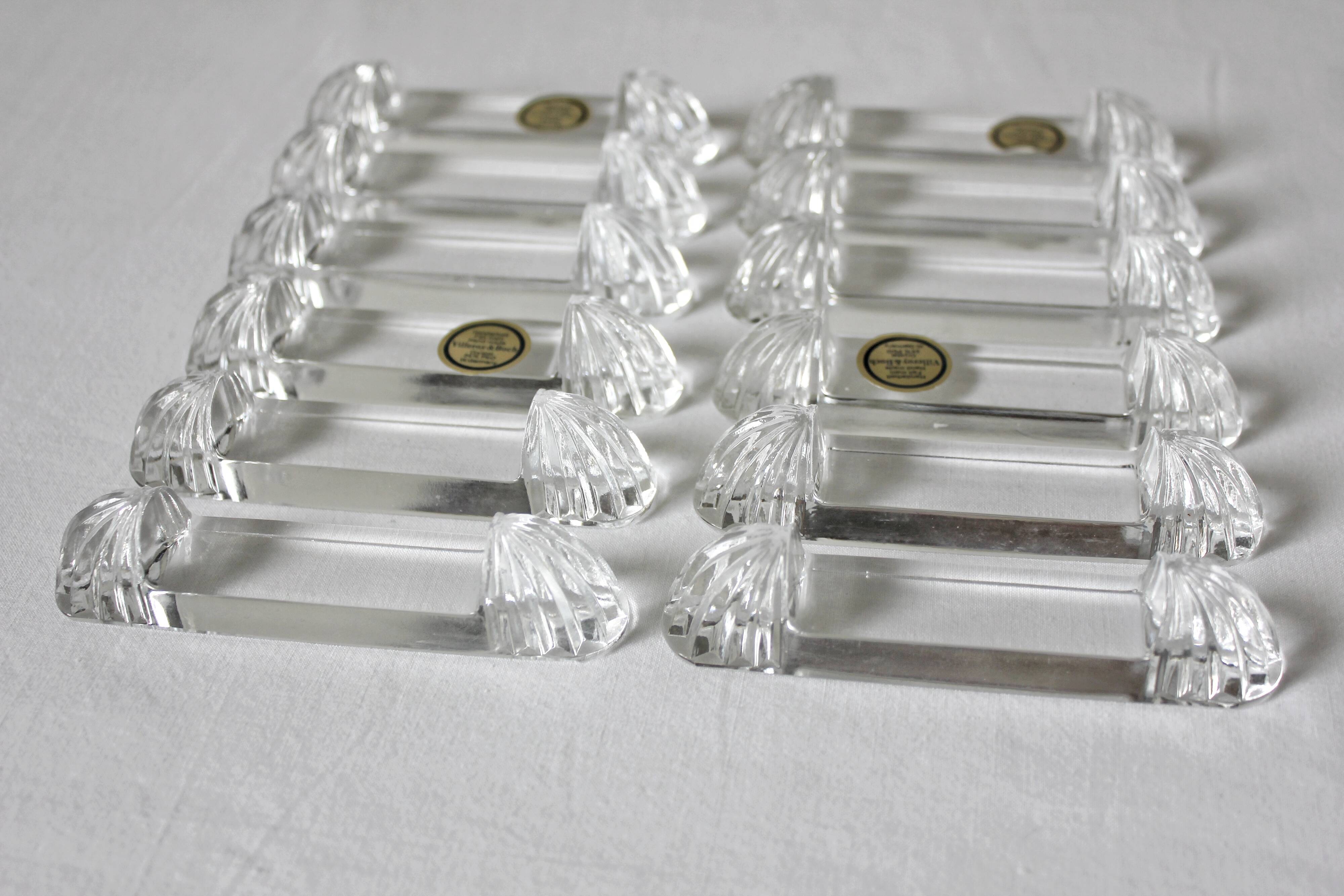 12 Villeroy and Boch crystal knife holders