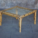 Set of eighteen rattan coffee tables 1950'