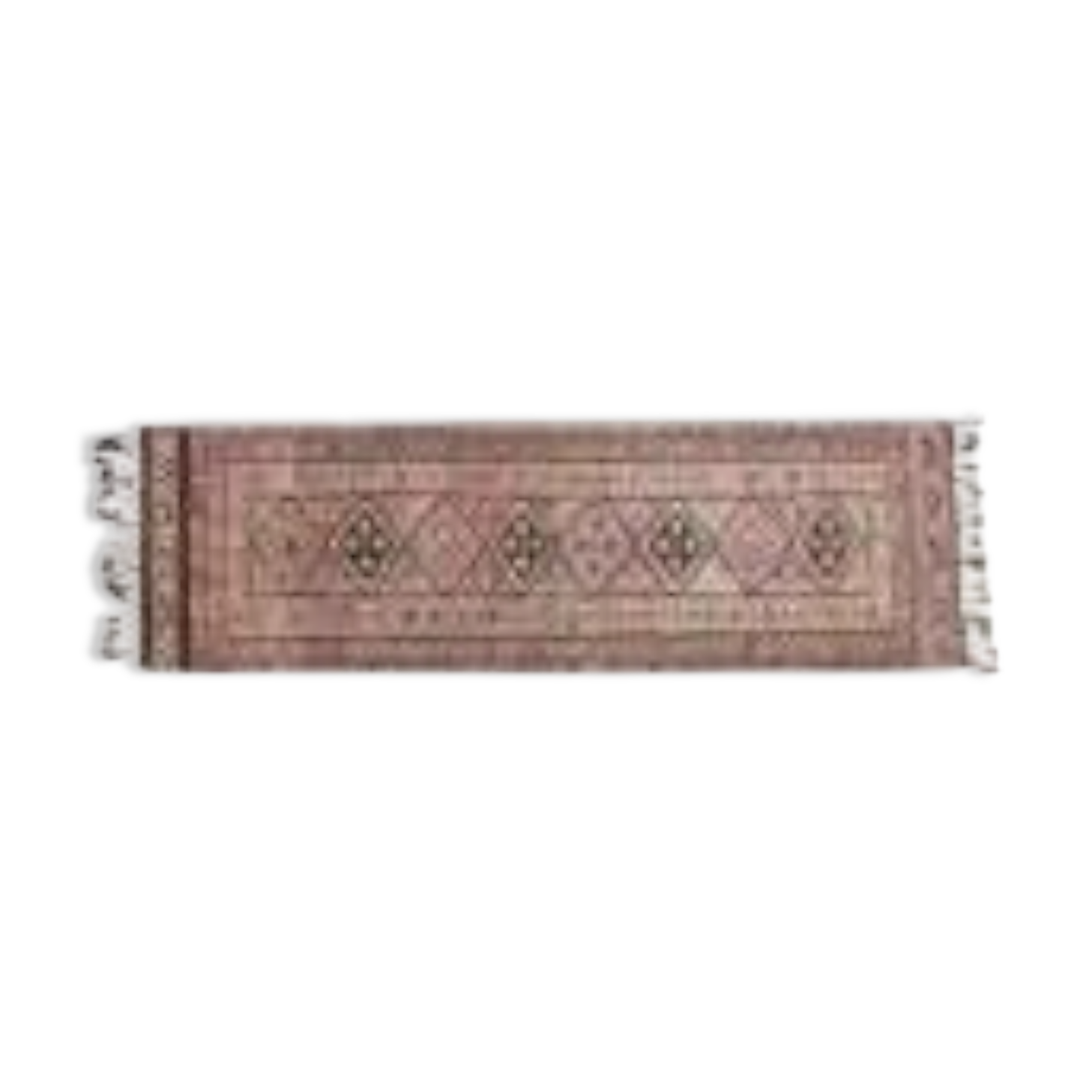 1970s Vintage Turkish Oushak Handmade Wool Cotton Brown Runner Rug 83x290