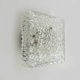 Wall lamp or ceiling light in glass and metal from the 50s and 60s.