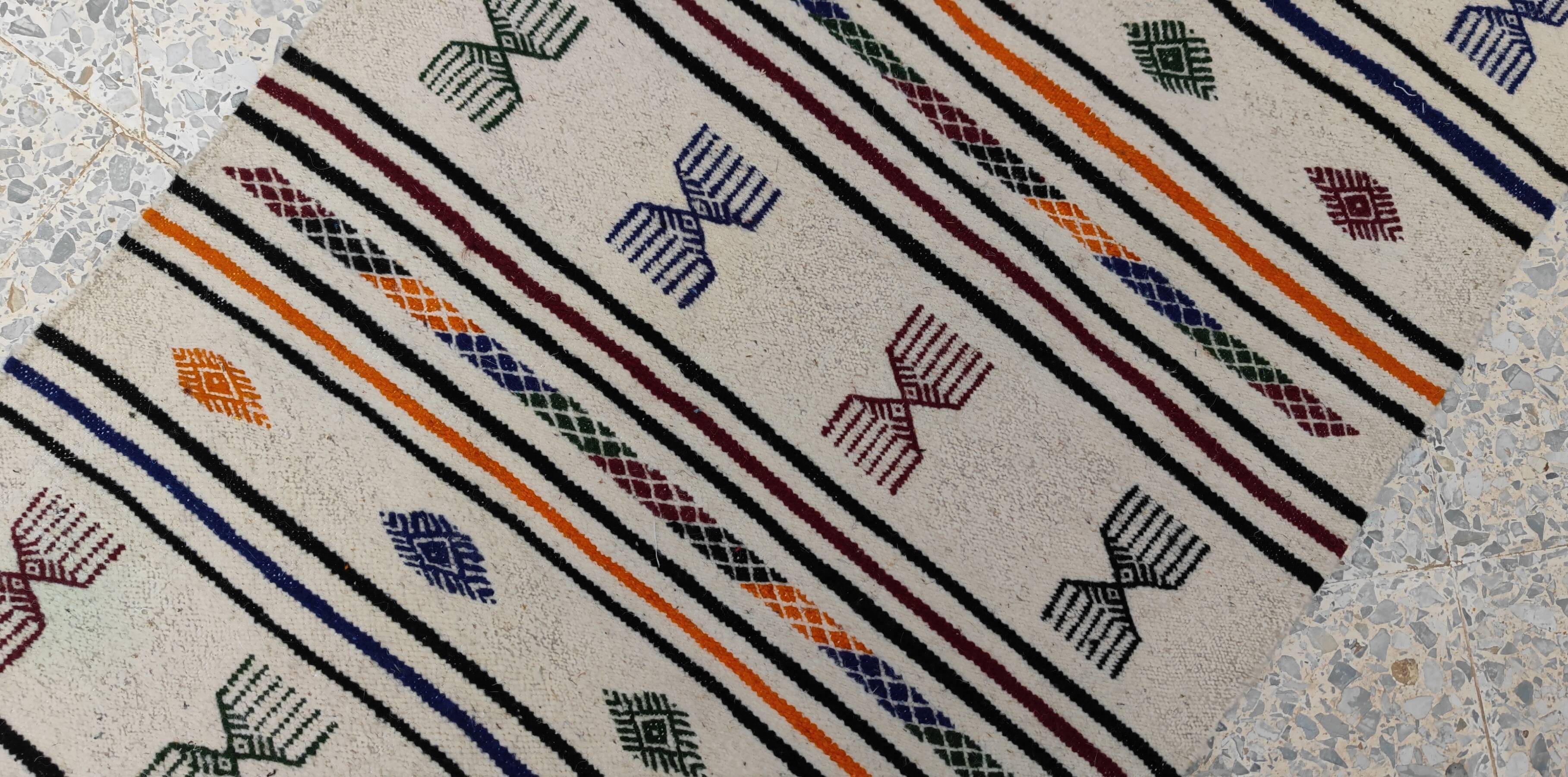 Handmade rug with Berber patterns