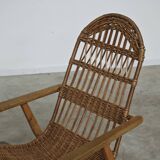 Rocking chair made of wood and wicker by ULUV from Czechoslovakia 1970