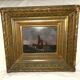 19th-century painting signed by Gaston Roullet, marine painter.