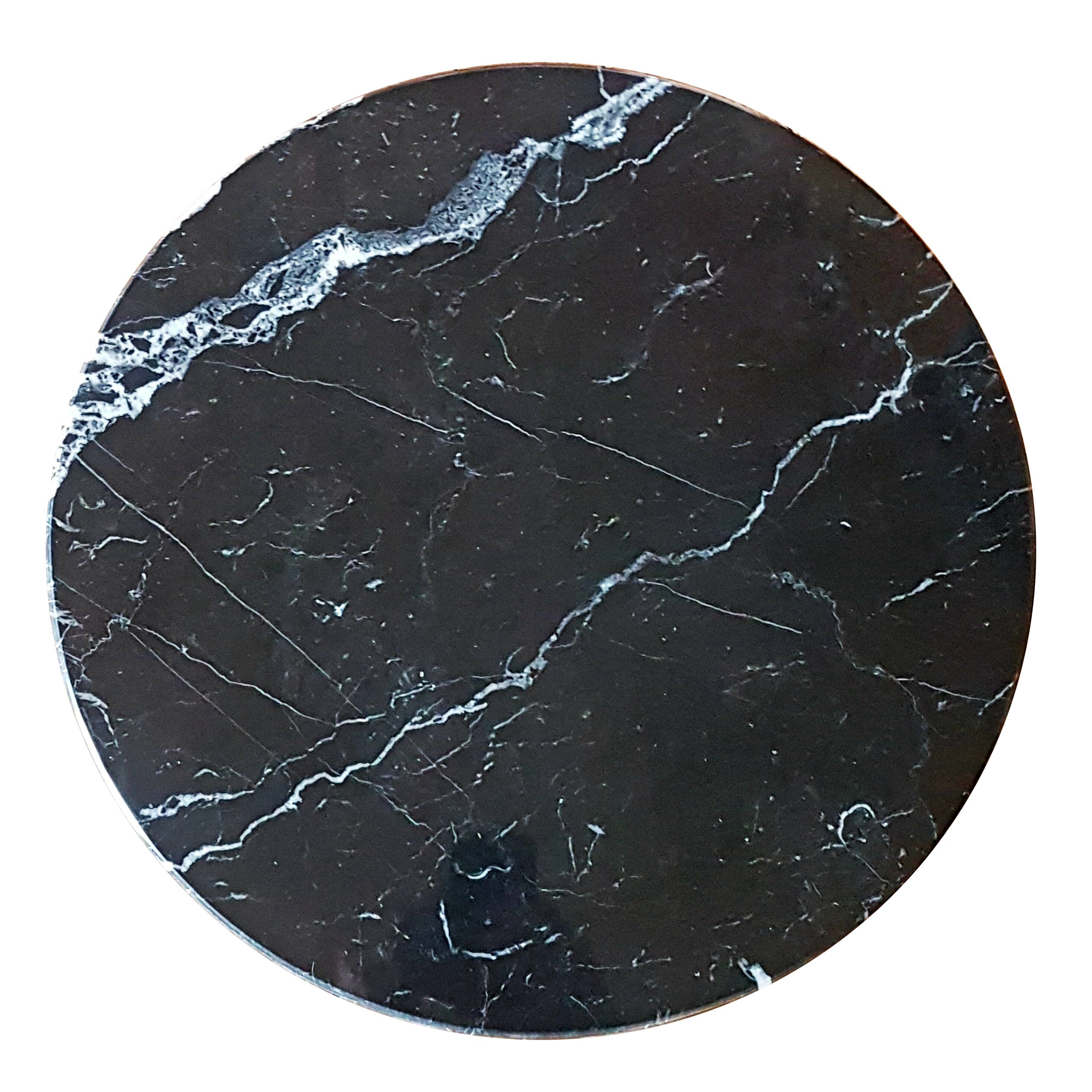 Tulip Knoll pedestal table in black Marquina marble, by Eero Saarinen