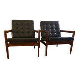 Pair of Borge Jensen Sonner teak lounge chairs for Bernstorffsminde Mobelfabrik