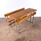 school desk with bench