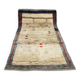 Wool Hand Knotted Gabbeh Rug, 1950s