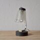Petite lampe de chevet vintage en verre moulé, métal chromé et acier - 1950