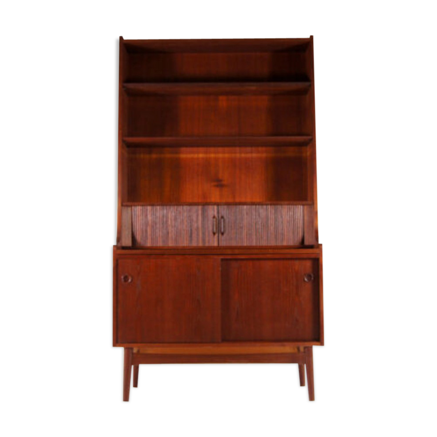 Vintage Danish retro office desk in 60s teak