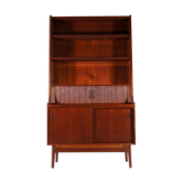 Vintage Danish retro office desk in 60s teak