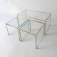 3 nesting coffee tables in glass and gilded metal, 1950-1970
