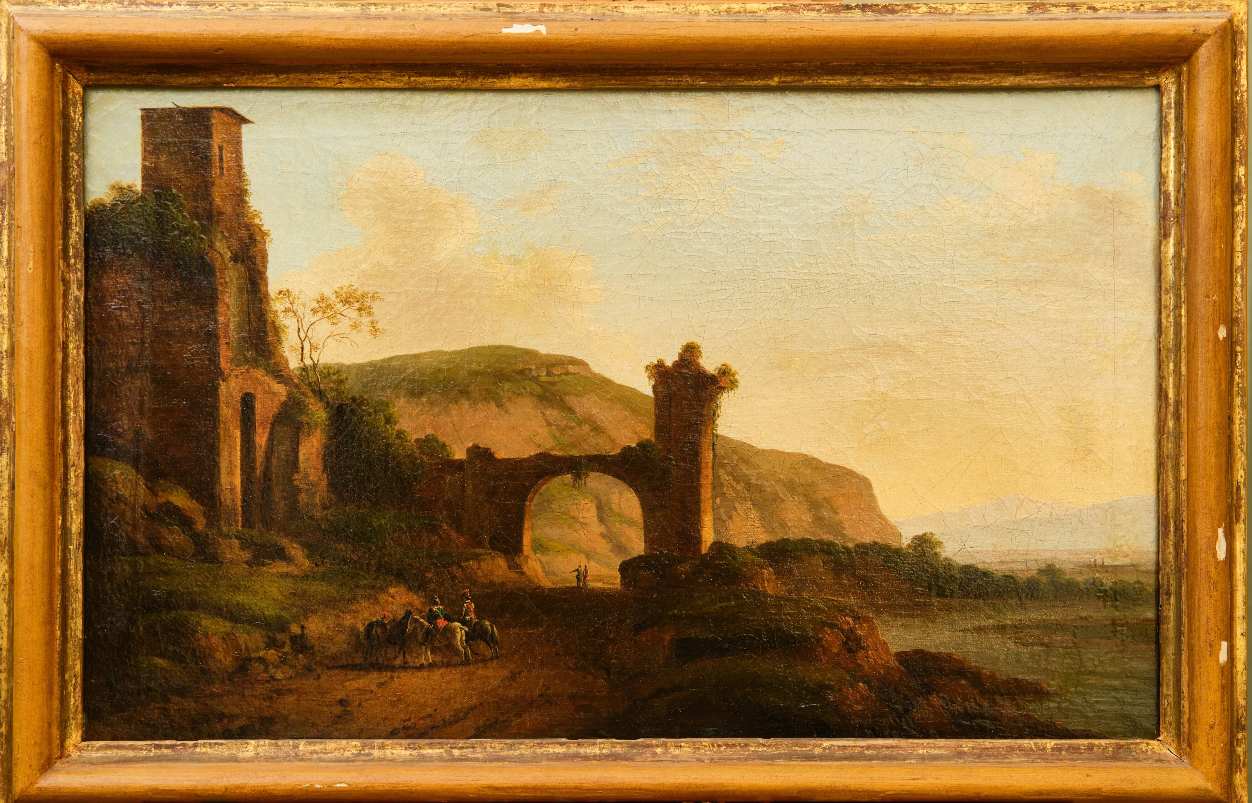 Paysage avec cavaliers, ÉCOLE ITALIENNE, XVIIIe SIÈCLE