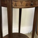 Round pedestal table / side table in wood marquetry