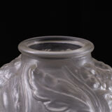 Satin pressed glass art deco vase, 1930s