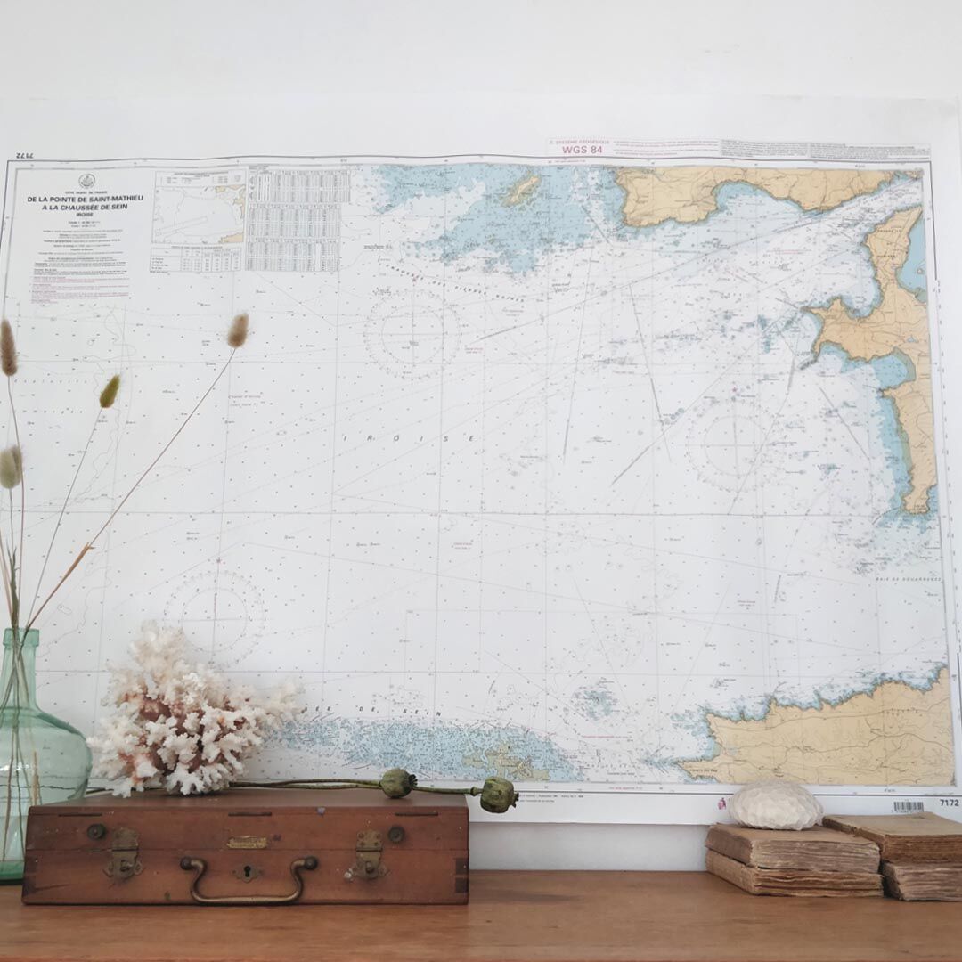 Marine map tip of Brittany 119x86cm