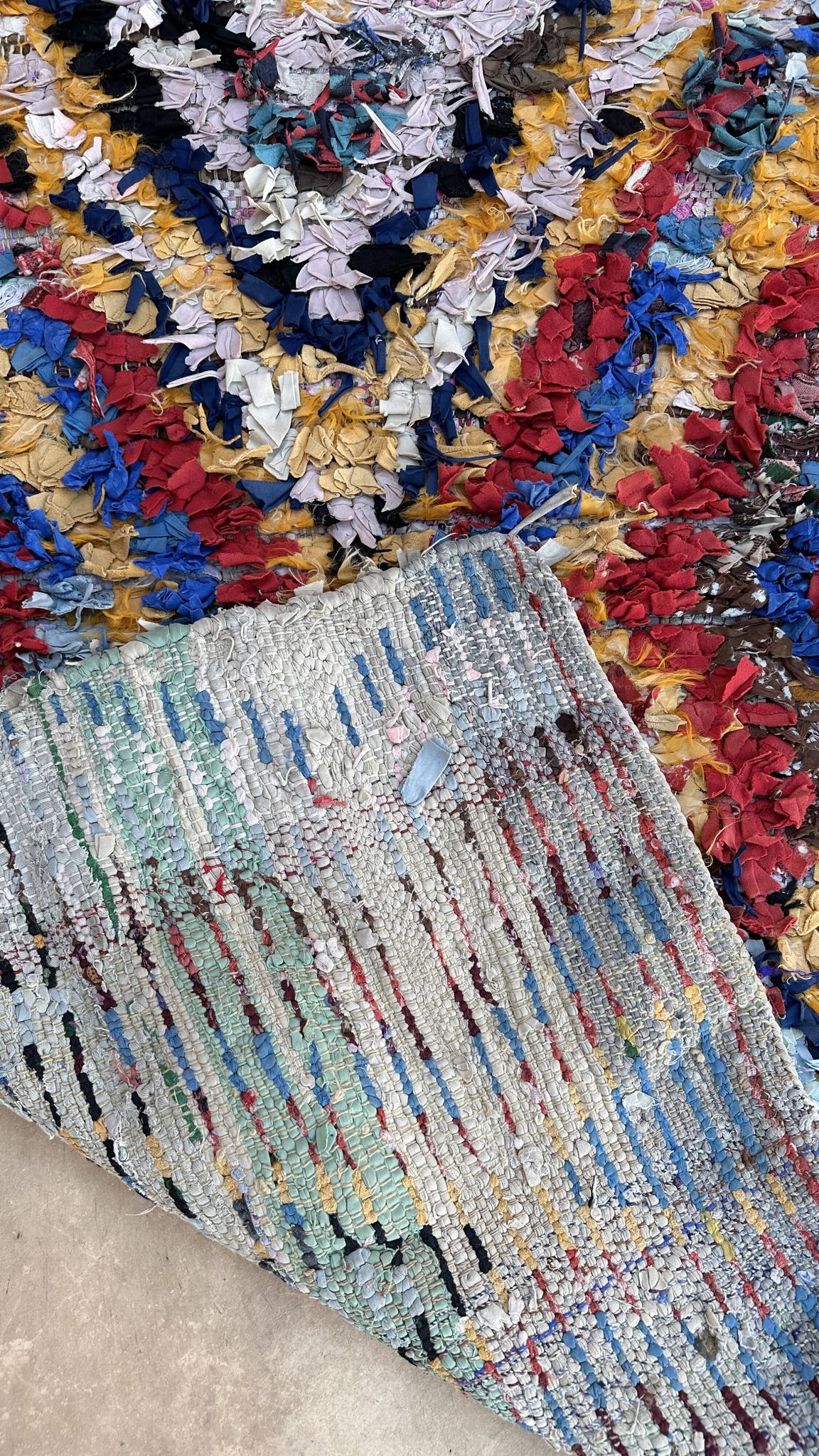Tapis Marocain Boucherouite coloré - 88 x 158 cm