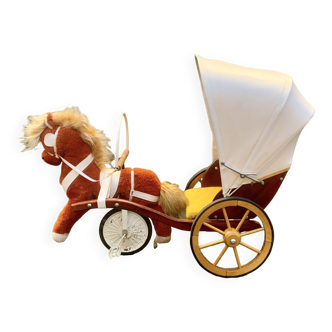 Vintage Sulky horse tricycle in wood and plush