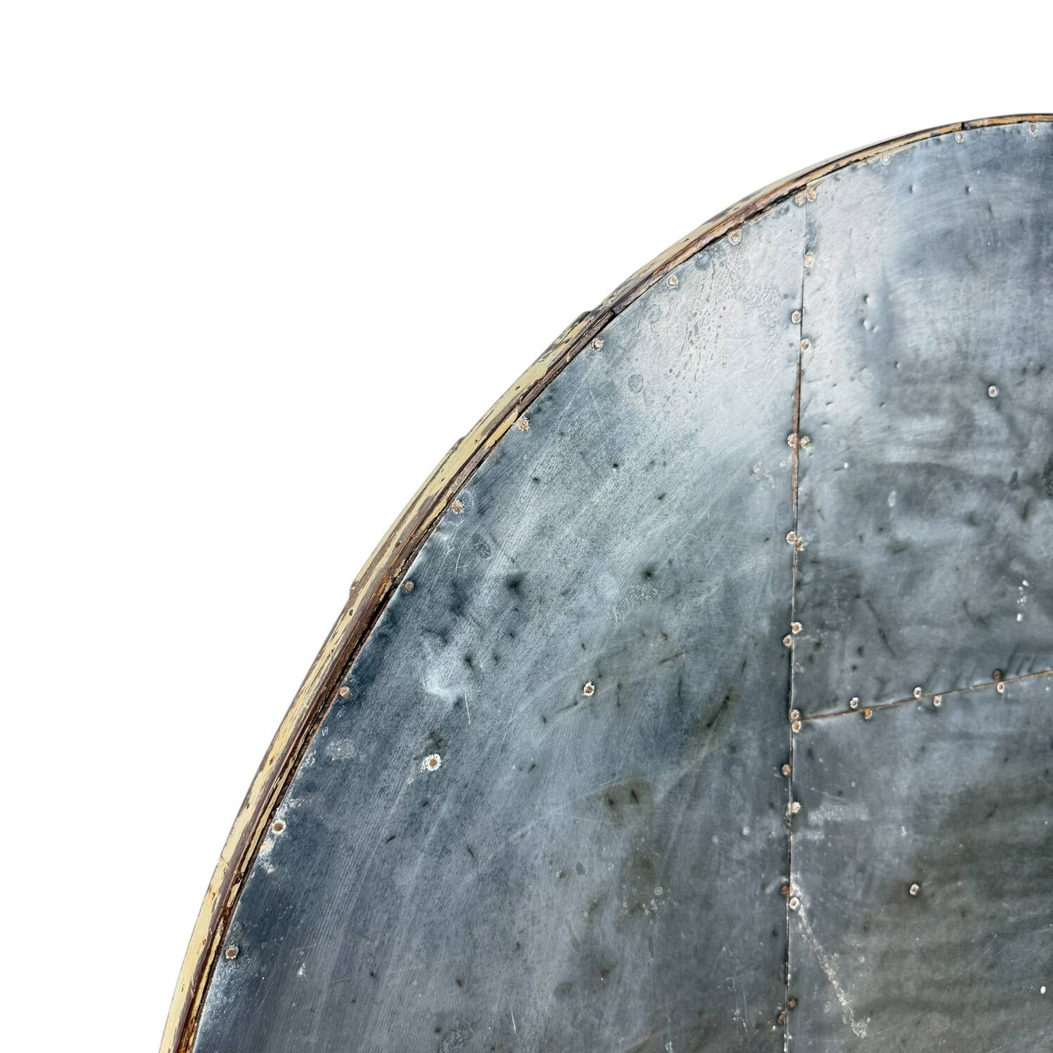 Table à vin pliante antique française avec plateau en métal – Table d'appoint bistro rustique