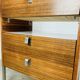 Rosewood and glass chest of drawers, 1960s, Scandinavian storage furniture.