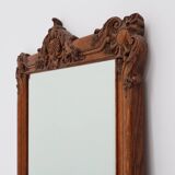 Baroque carved wooden beveled mirror in Louis XV style, France 1900s
