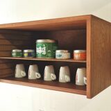 Scandinavian style teak wall or table shelf