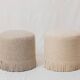 Pair of wool poufs