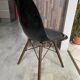 DSW chair, black fiber, black dowel, walnut, Eames, Herman Miller, vintage 1950
